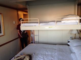 Dreadful pull down bed over main bed!!