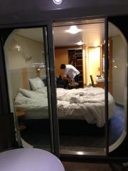 Looking into room from balcony