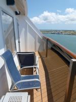 Wrap around balcony chair and table