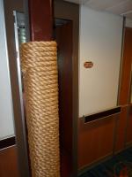 Rope covered pole outside door