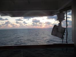 View...can locate the cabin by looking for the hanging lighr