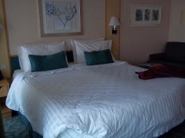 the two beds pushed together