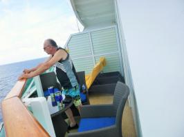 Balcony from small starboard edge